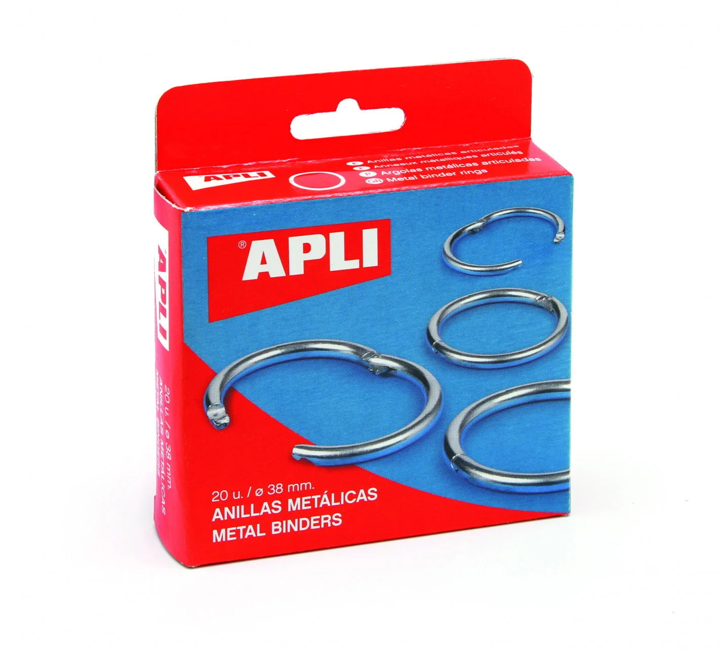 Anelles metàl·liques Apli 38mm 20u