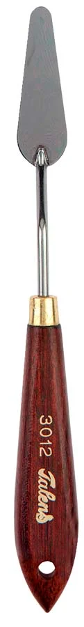 <p><b>Espàtula de Pintura Talens 3012 - Fulla de Diamant Allargada</b><br><br><b>Descripció:</b><br><br>Aquesta espàtula presenta una fulla més ll...