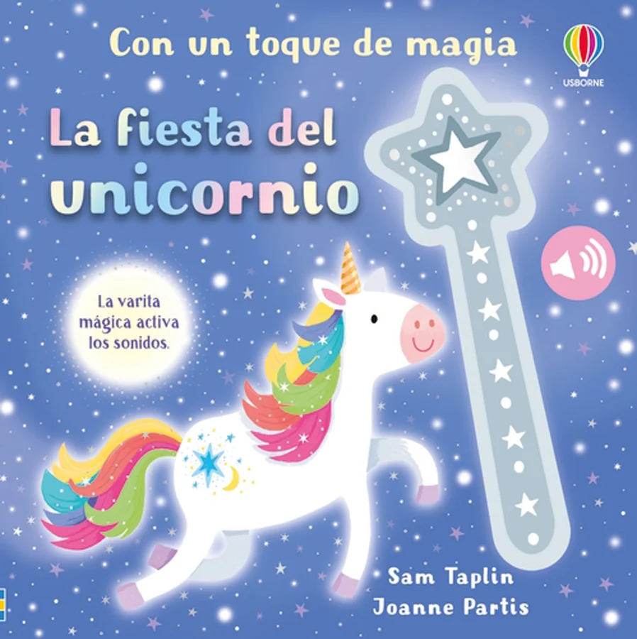 Un divertido libro sonoro con varita mágica incluida. <br><br>Al colocarla sobre la zona marcada en cada página y pronunciar las palabras mágicas,...