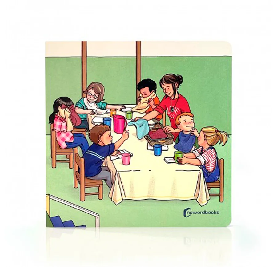 Es la hora de comer en la escuela.<BR><BR>En este cuento podremos observar las rutinas a la hora de comer en la escuela infantil.