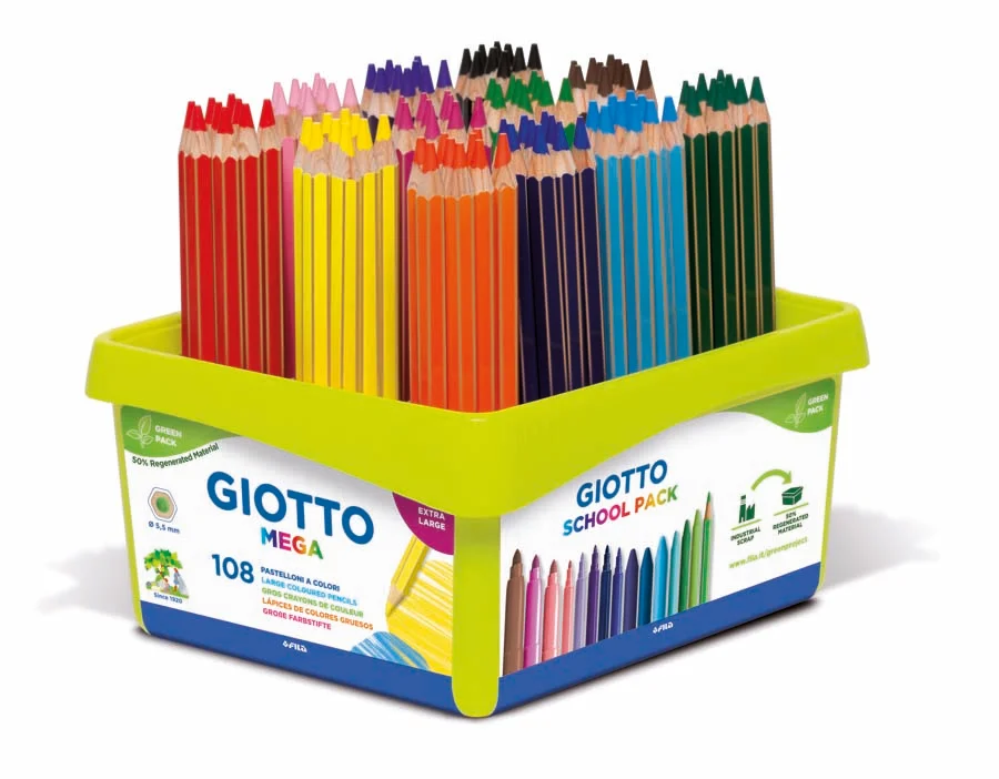 Llapis de colors Giotto Mega 108u pack escolar