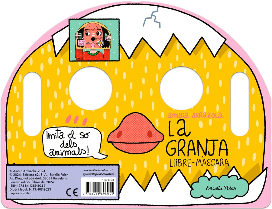 <strong>Converteix-te en diversos animales i imita el seu so amb aquest llibre-màscara!</strong><br><br>Un llibre d'<b>animals de la granja</b>&nbsp;am...