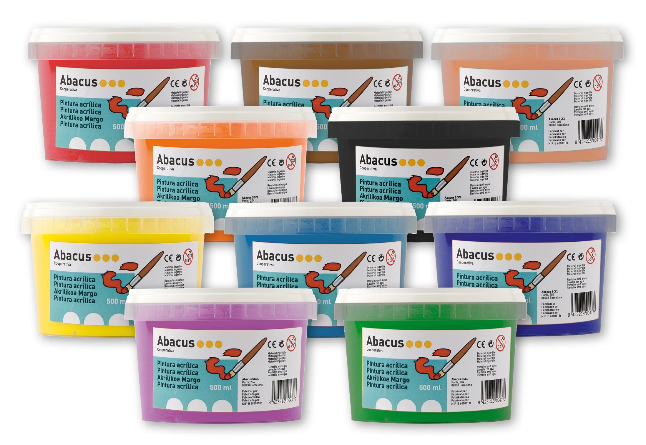 Pintura acrílica Abacus 500ml marró Pintura acrílica Abacus 500ml marró