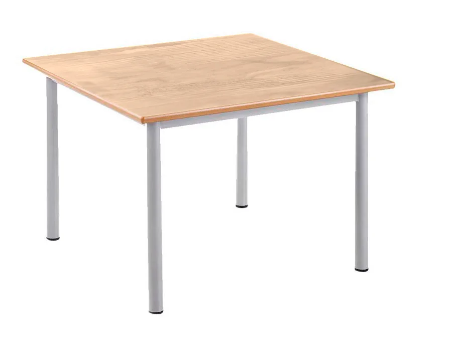 Taula Atlàntida quadrada 80x80 T2-50cm tauler faig potes blanc