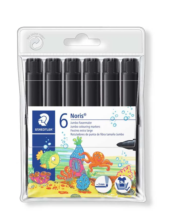 Retoladors Staedtler Noris 340 negre 6u