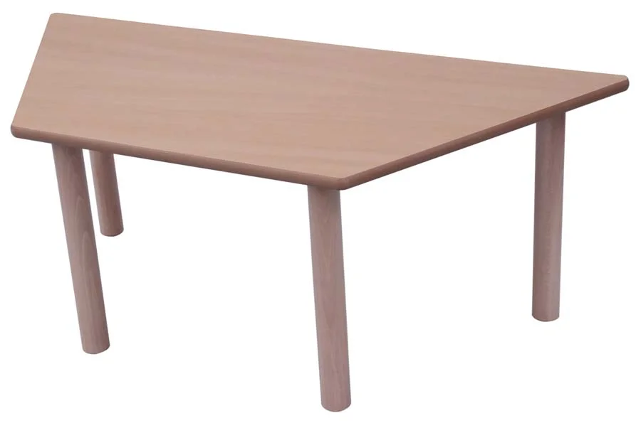 Taula fusta trapezoïdal 120x60x60 T2-53cm faig Taula fusta trapezoïdal 120x60x60 T2-53cm faig