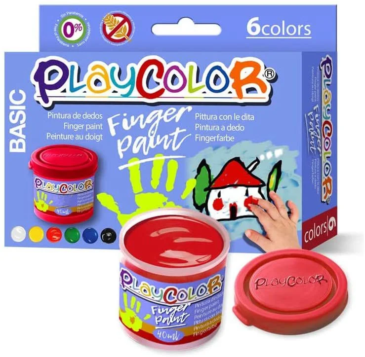 Pintura de dits Playcolor Basic 40ml 6 colors Pintura de dits Playcolor Basic 40ml 6 colors