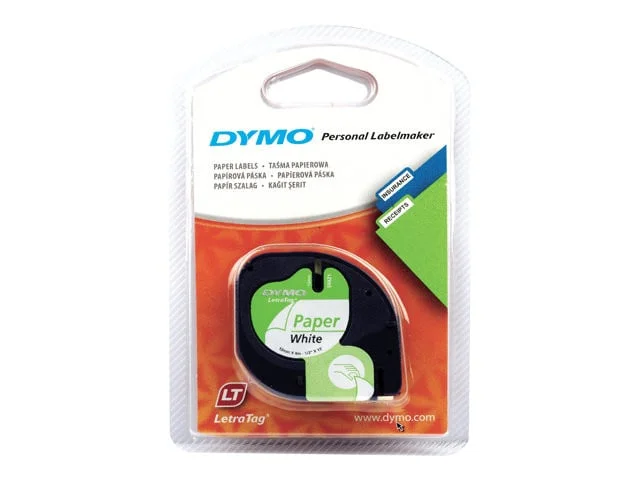 <p>Cinta de paper <strong>Dymo LetraTag</strong> de 12 mm no setinada fàcil de desprendre i tallar.<br><li>S'adhereix a una àmplia gamma de superf...