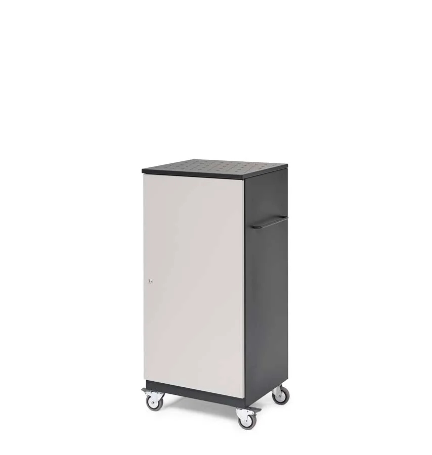 Armari en xapa reforçada d'acer d'alta qualitat, per a emmagatzematge i càrrega de 12 portàtils, disponibles en posició horitzontal. Tanca de segu...