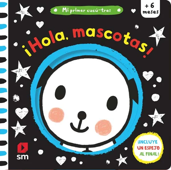 Un libro de cartoné sobre las mascotas, con troqueles, un espejo e ilustraciones de alto contraste. Ideal para estimular el desarrollo cognitivo y...