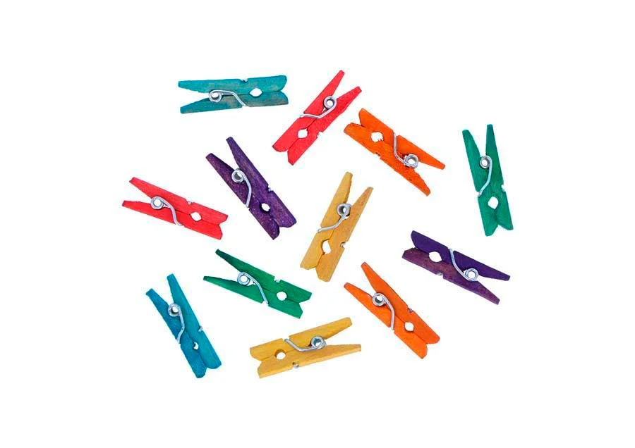 Pinces de la roba mini de fusta colors Innspiro 45u