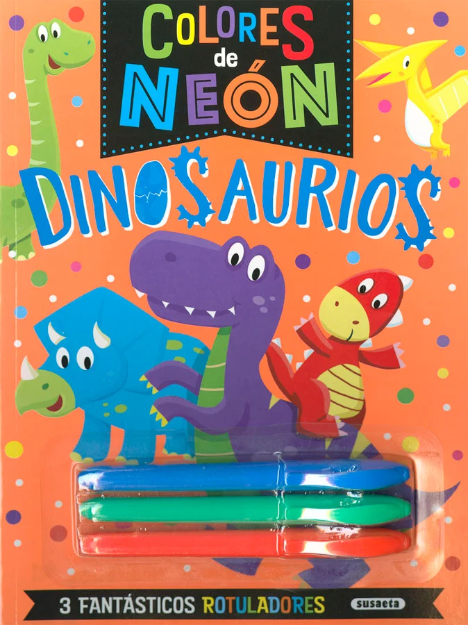 Da vida a un montón de dinosaurios diferentes con tus pinturas favoritas y resalta tu obra con los rotuladores flourescentes que encontrarás en el...