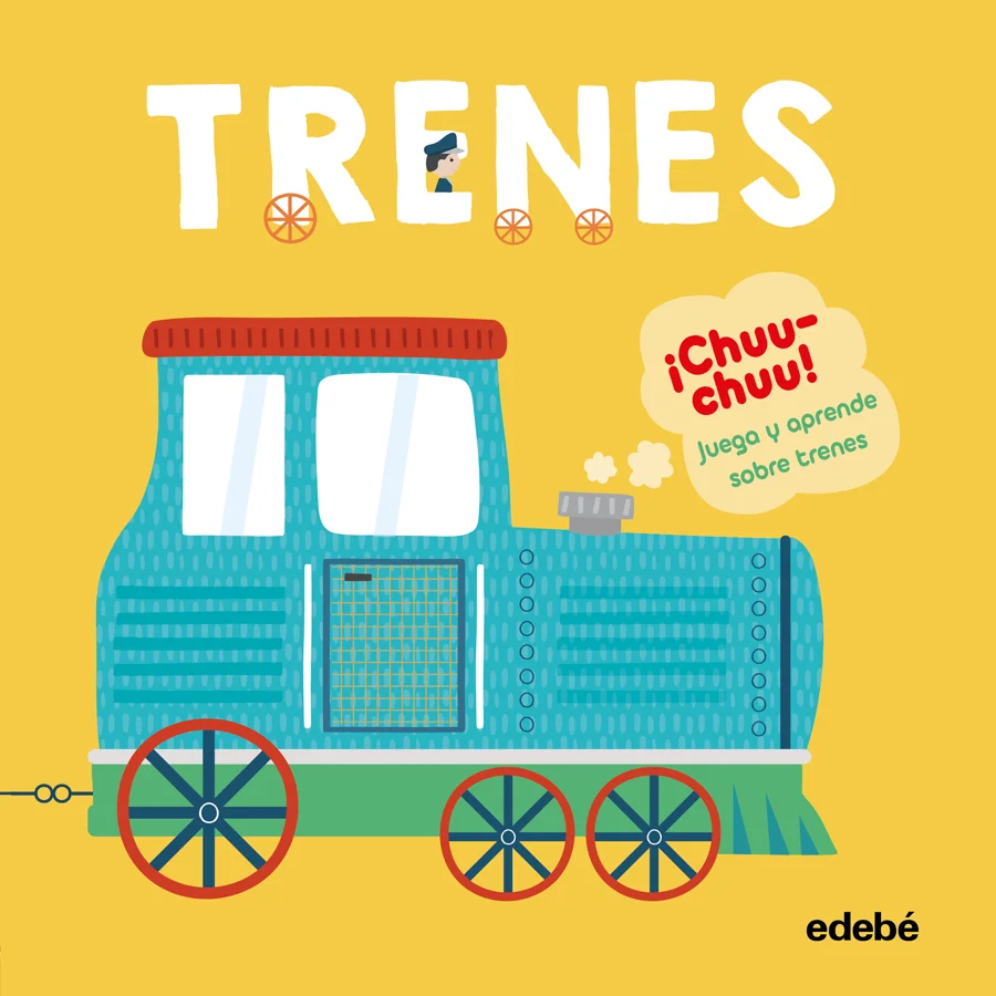Diviértete y aprende sobre el mundo de los trenes con este divertido libro de cartón y conduce la locomotora de madera, que contiene el pack, a tr...