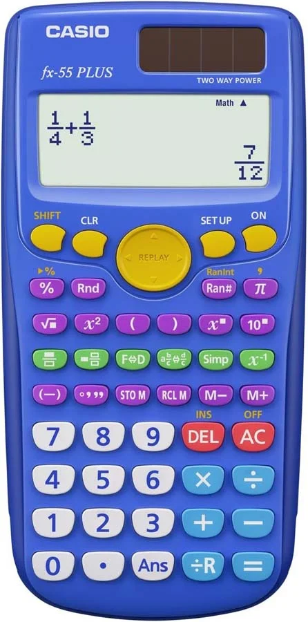 <p>Calculadora científica <strong>Casio</strong> FX-55 Plus amb 240 funcions.<br><li>Escriptura matemàtica natural.</li><li>Càlcul de divisió amb ...