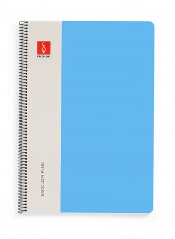 Llibreta espiral Plus Escolofi A4 80 fulls dots blau cel Llibreta espiral Plus Escolofi A4 80 fulls dots blau cel