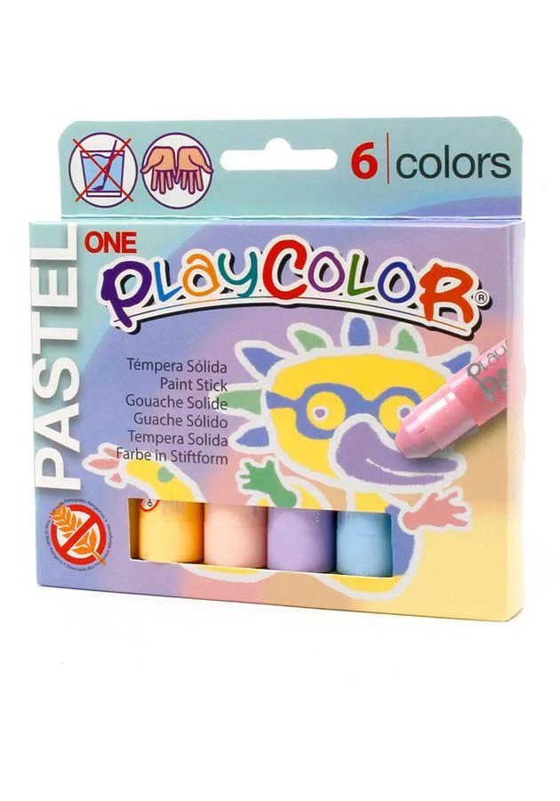 Témpera sòlida Playcolor pastel 5g 6 colors