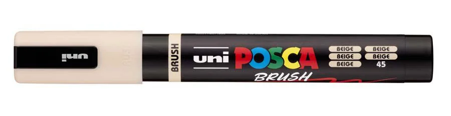 <p><b>Retolador POSCA PC-5BR Punta de Pinzell flexible beix</b><br><br>El POSCA Brush amb punta de pinzell semiflexible combina la fluïdesa de la ...