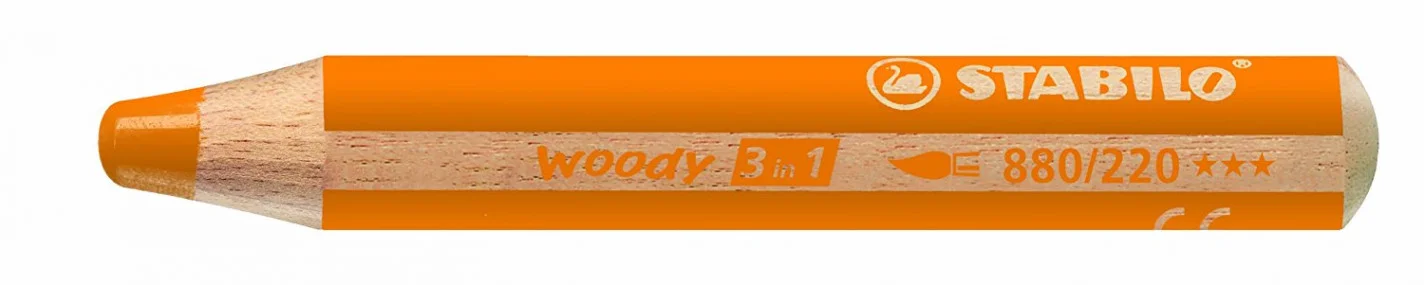 Llapis aquarel·lable Stabilo Woody taronja 5u