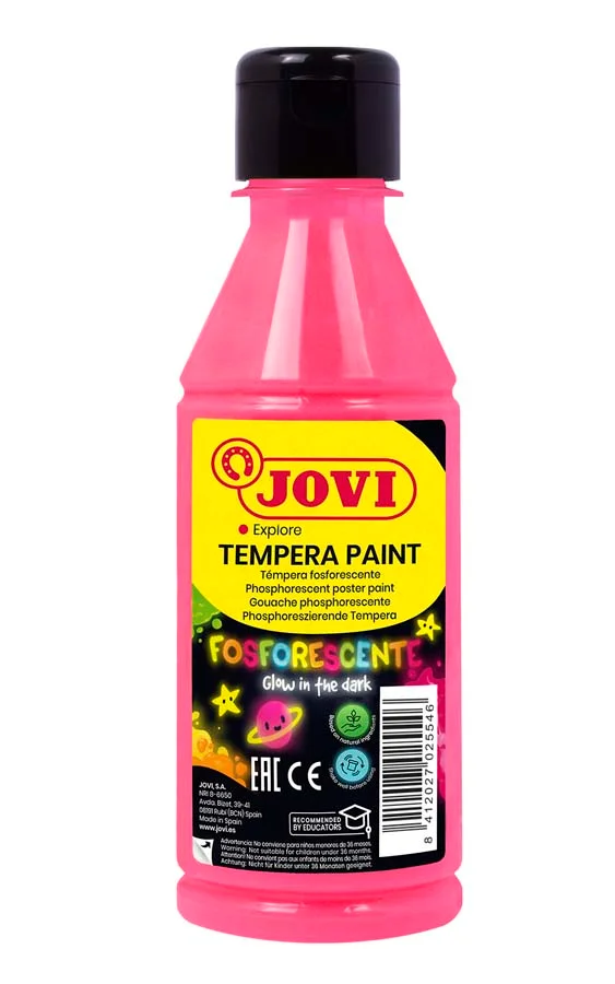 Témpera fosforescent Jovi 250ml rosa Témpera fosforescent Jovi 250ml rosa