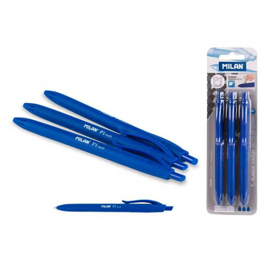 Bolígrafs Milan P1 Touch blau 3u Bolígrafs Milan P1 Touch blau 3u