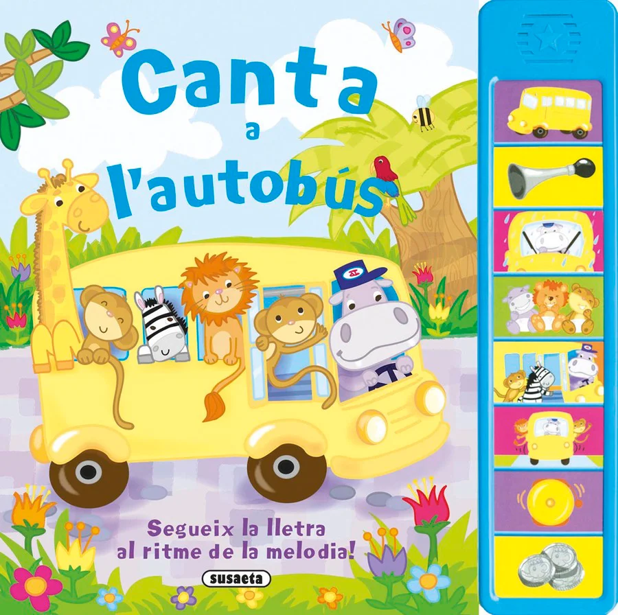 Segueix la lletra al ritme de la melodia i canta la cançó amb els altres viatgers de l'autobús. Podràs escoltar vuit sons diferentsdurant el viatge!