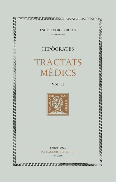 El segon volum dels Tractats mèdics d'Hipòcrates conté tres tractats: Aires, aigües i llocs, El pronòstic, i L'antiga medicina.