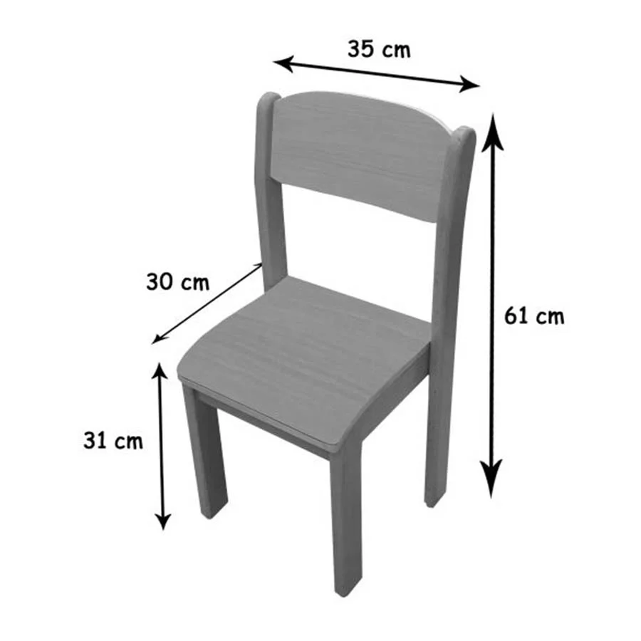 Cadira fusta T3-35cm faig