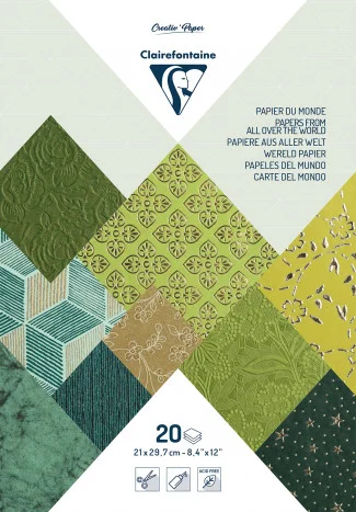 Papers del món Clairefontaine verds 20 fulls