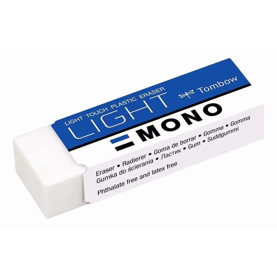 La goma d'esborrar <b>Tombow Mono Light Touch</b> està dissenyada especialment per evitar danys en papers delicats i materials sensibles. Excel·le...