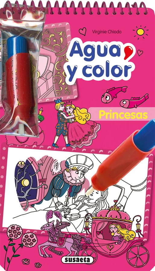 ¡Descubre el color de los dibujos con tu pincel mágico! Con el agua, aparecen los colores y cuando se secan vuelven a desaparecer. Junto a cada lá...