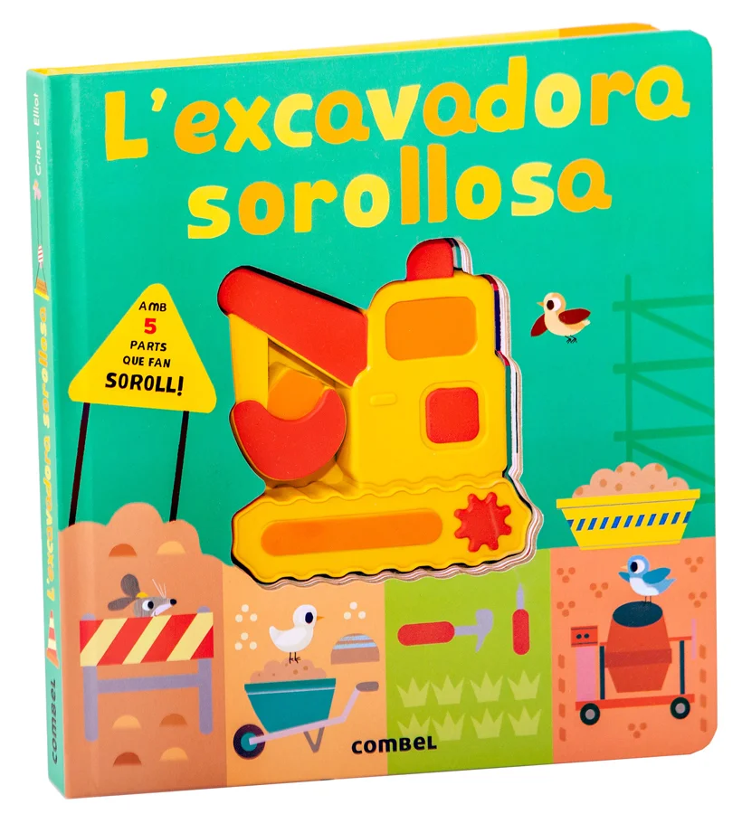 Una excavadora amb mecanismes sonors recorre els escenaris d'una obra de construcció on trobarà els treballadors, altres vehicles com la grua o el...