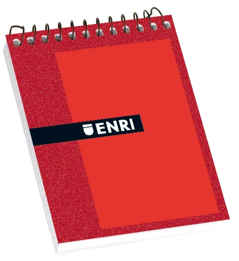 <p>Bloc de notes de la marca <strong>Enri®</strong>, amb 80 fulls de mida 16º (7,8 x 10,7 cm) amb quadrícula 4 x 4 mm, tapa dura de color vermell,...
