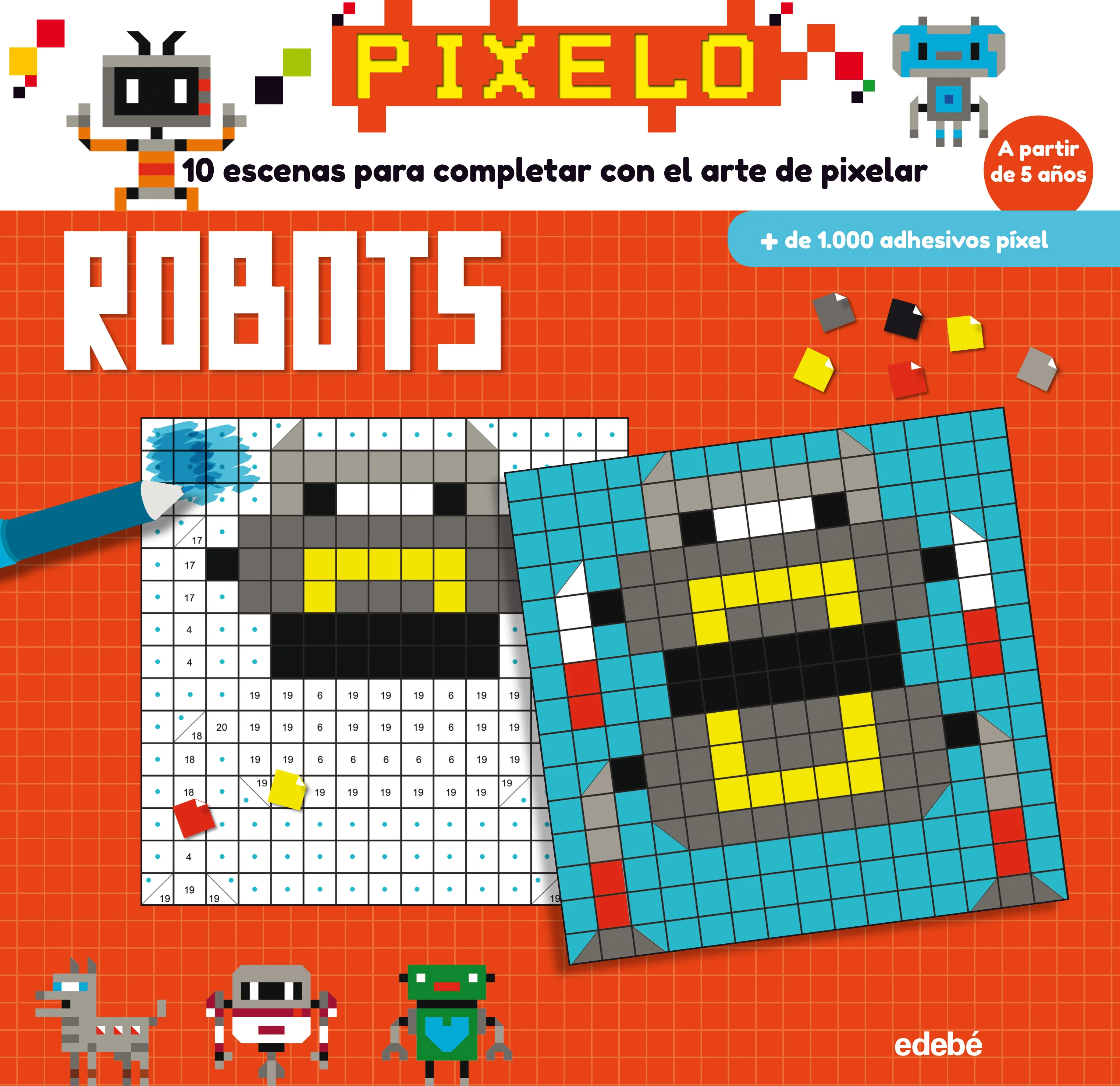 10 escenas para completar con el arte de pixelar ROBOTS íUna actividad simple y lúdía para desarrollar la concentración! Puedes extraer las escena...