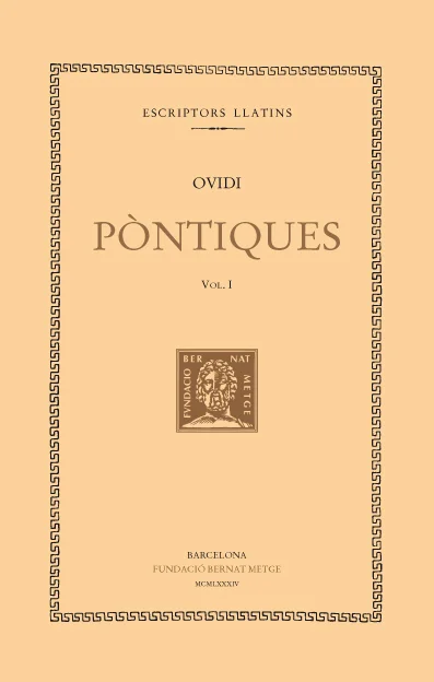 El primer volum de les Pòntiques d'Ovidi conté els dos primers llibres d'aquesta obra de poesia de l'exili, epístoles elegíaques que el poeta llat...