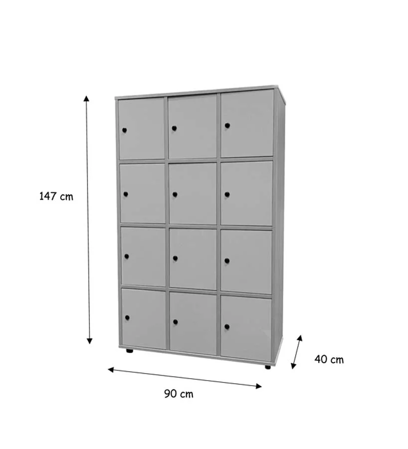 Taquilla 12 caselles 90x40x147cm estructura faig portes faig Taquilla 12 caselles 90x40x147cm estructura faig portes faig