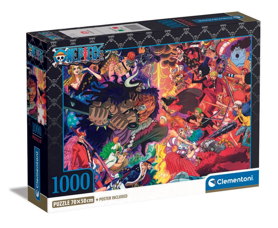 <strong>Puzle 1000 peces One Piece</strong> de Clementoni submergeix els fans en el vibrant univers del popular anime. Amb 1000 peces d'alta quali...