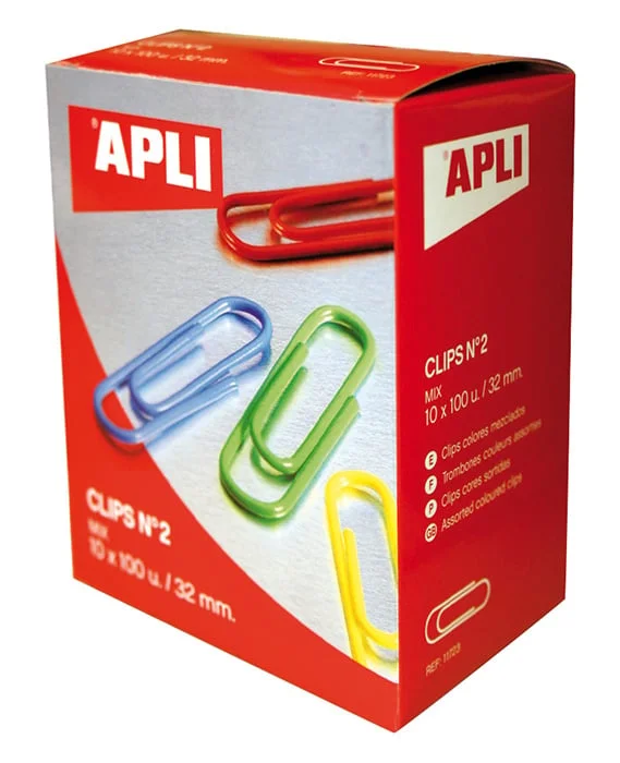 Clips Apli Núm.2 32mm colors assortits 100u Clips Apli Núm.2 32mm colors assortits 100u