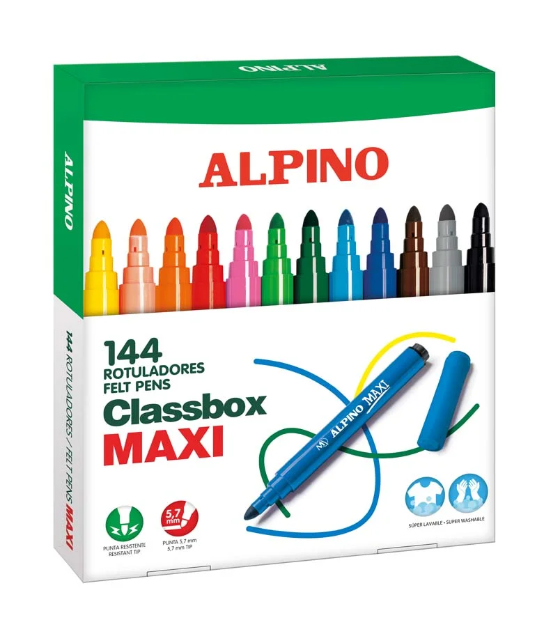 Retoladors de colors Alpino Maxi pack escolar 144u