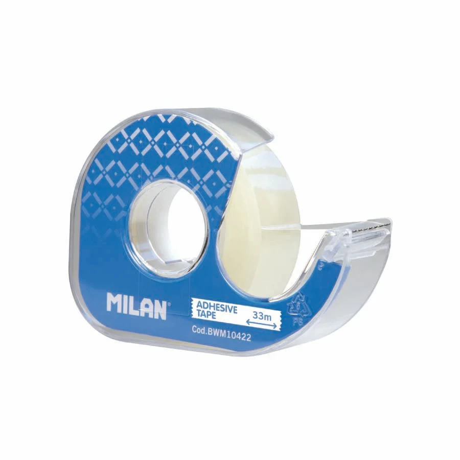 Cinta adhesiva transparent 19mmx3m + dispensador Milan