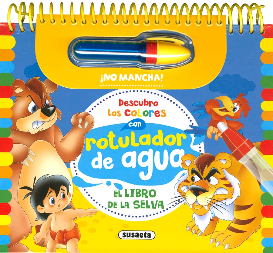 ¡Descubre el asombroso poder del agua mágica! Llena el bolígrafo que incluye el libro con agua y haz que Mowgli y sus amigos de la selva cobren vi...