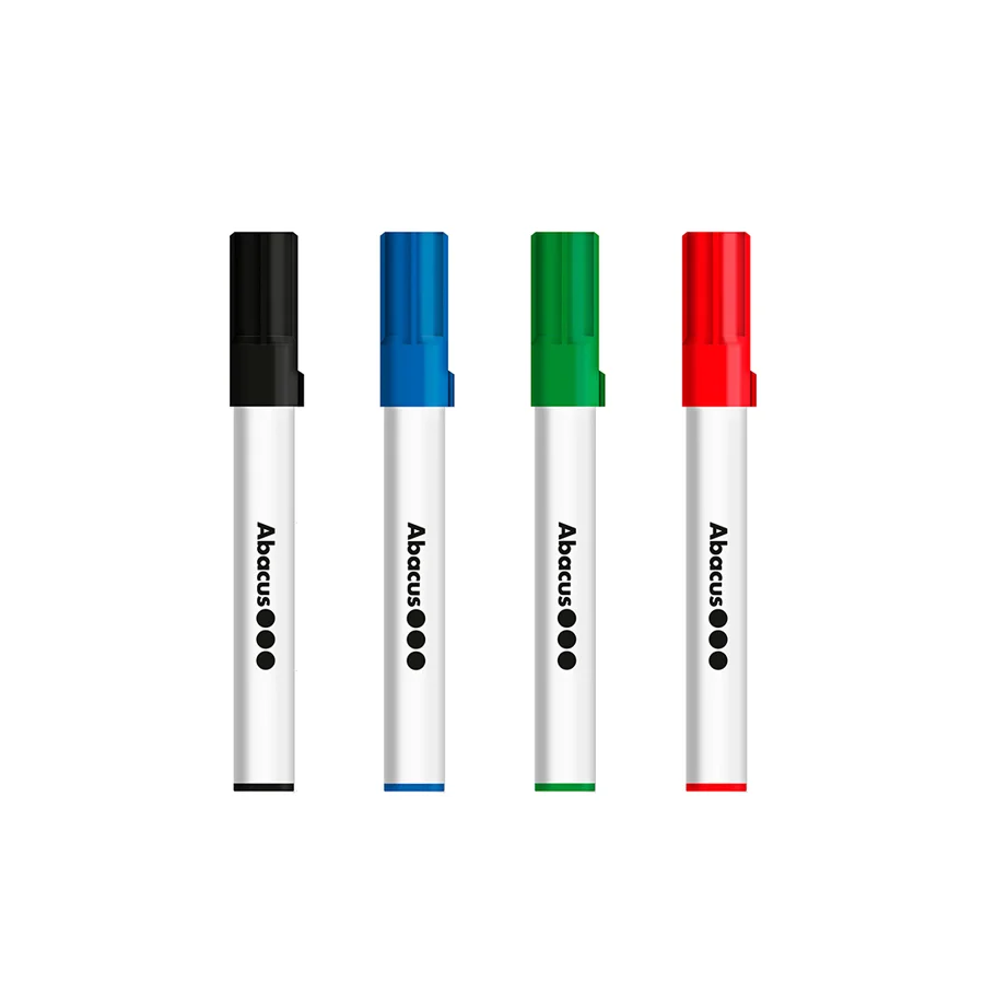 <p><b>Retolador pissarra blanca Abacus 4 colors</b><br><br> Retoladors Abacus per a pissarra blanca. <br><br><b>Característiques:</b><li>Punta: Ro...