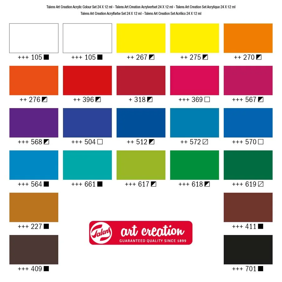Pintura acrílica Talens Art Creation 24 colors