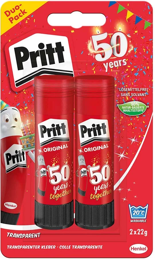 Cola adhesiva en barra Pritt 22g 2+1u Cola adhesiva en barra Pritt 22g 2+1u