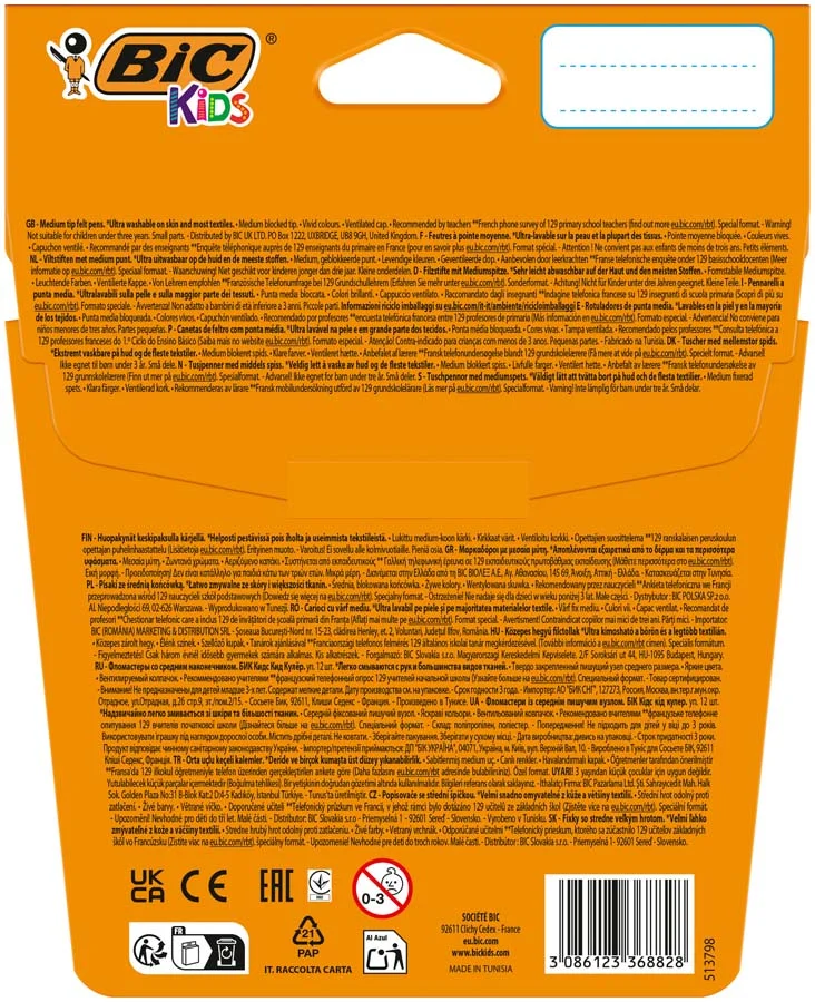 Retoladors de colors Bic Kids Color 12 colors Retoladors de colors Bic Kids Color 12 colors