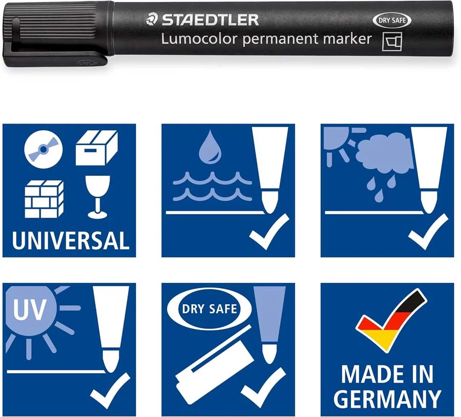 Retolador permanent Staedtler Lumocolor 350 negre