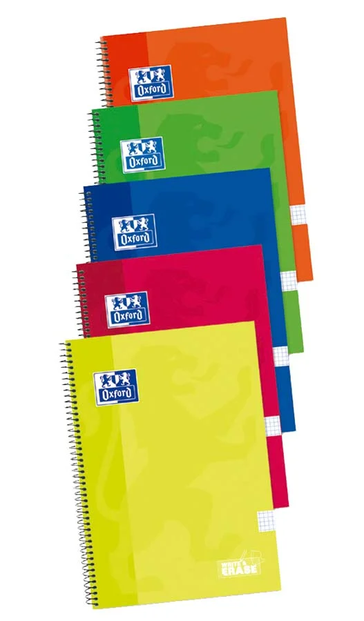 Llibretes espiral Oxford Foli 80 fulls 4x4 colors vius 4+1u Llibretes espiral Oxford Foli 80 fulls 4x4 colors vius 4+1u