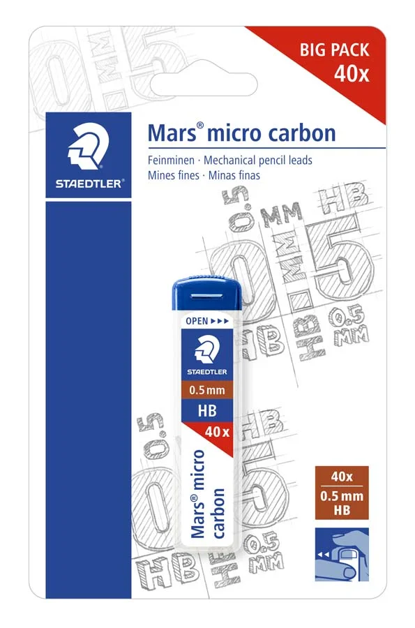 Mines grafit Staedtler Mars Micro Carbon 0,5mm HB 40u Mines grafit Staedtler Mars Micro Carbon 0,5mm HB 40u