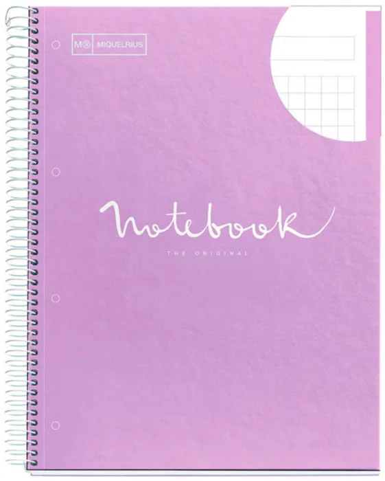 Notebook Miquelrius Emotions A4 80 fulls 5x5 lavanda Notebook Miquelrius Emotions A4 80 fulls 5x5 lavanda