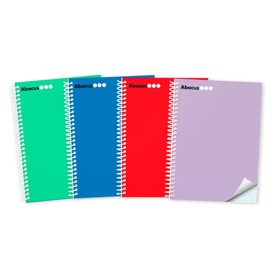 Notebook A4 Abacus tapa extradura 120 fulls 5x5 vermell