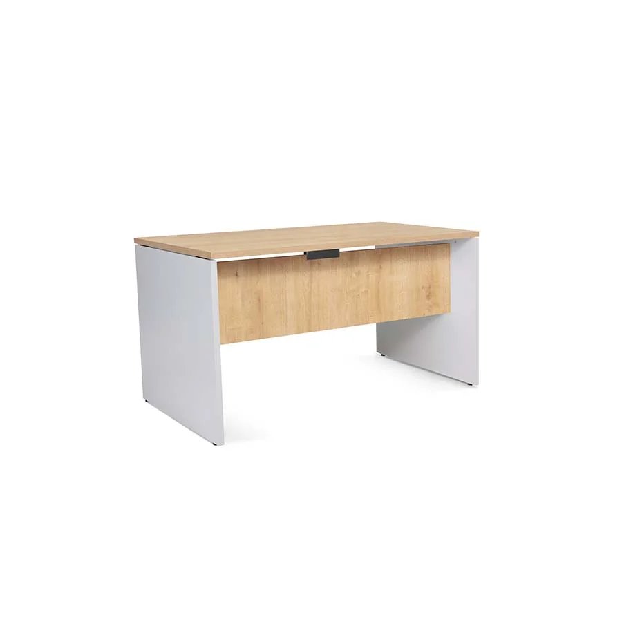 Mesa Work 120x60cm tablero roble patas blanco